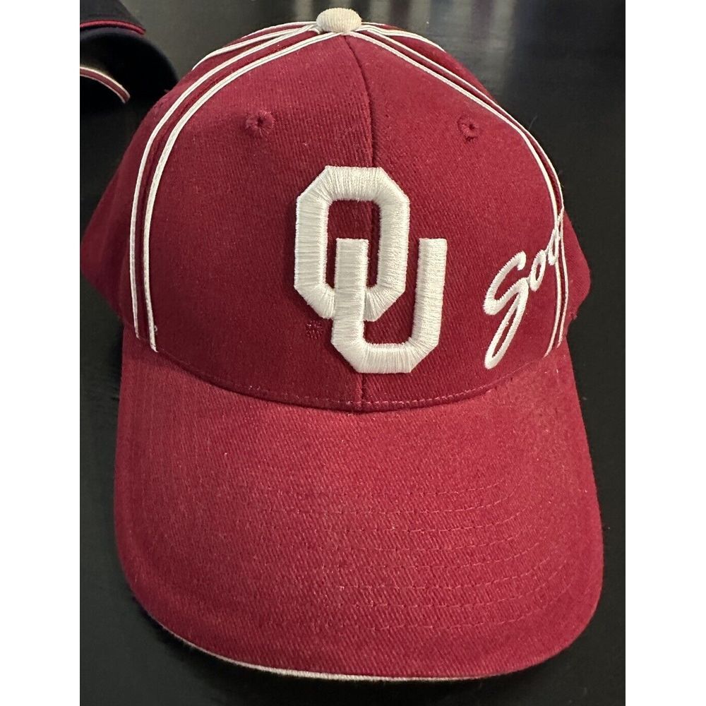 Oklahoma Sooners OU Hat Cap Strap Back Adjustable Red One Size Cotton Boomer